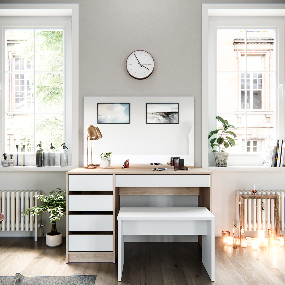 Vicco Coiffeuse Little Lilli blanc/brillant + banc