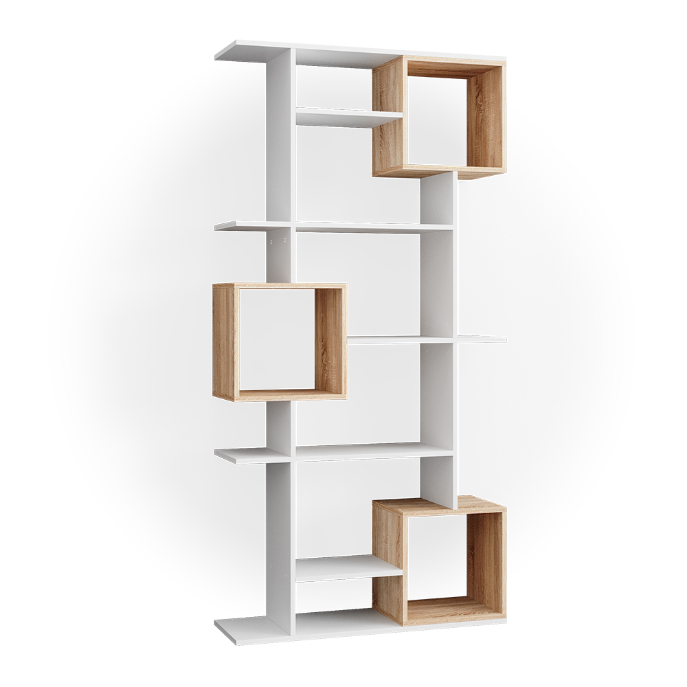 meuble de rangement cube "Cube", Blanc/Sonoma, 92 x 187.7 cm, Vicco