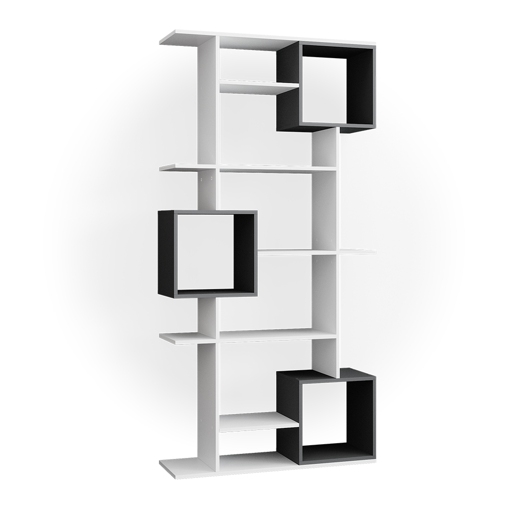 Raumteiler "Cube" Weiß/Anthrazit 92 x 187.7 cm Vicco