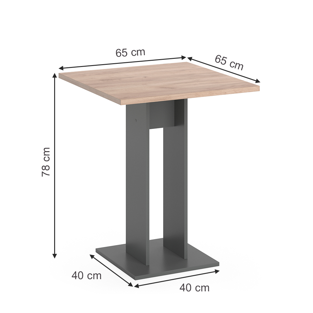 Table Basse Boto, Anthracite/chêne Doré, 95 X 58 Cm Extensible, Vicco