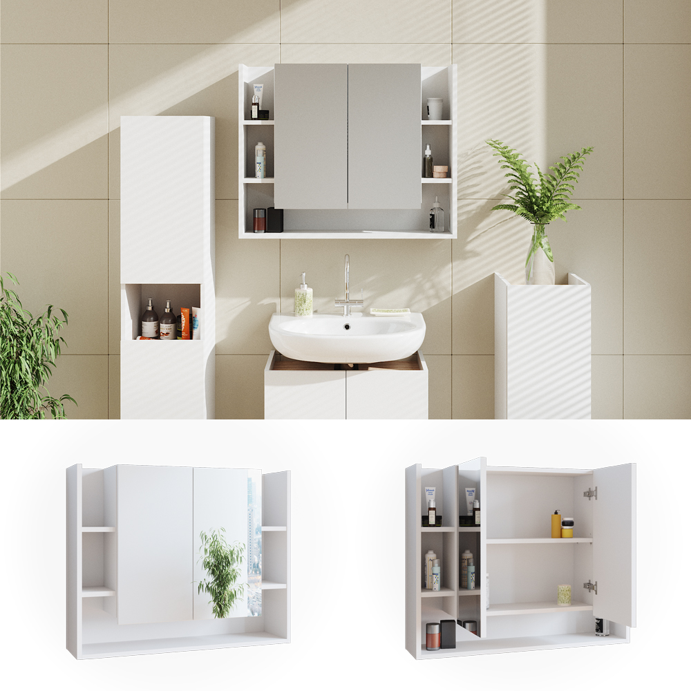 armoire de toilette "Elira", Blanc, 80.2 x 64 cm, Vicco