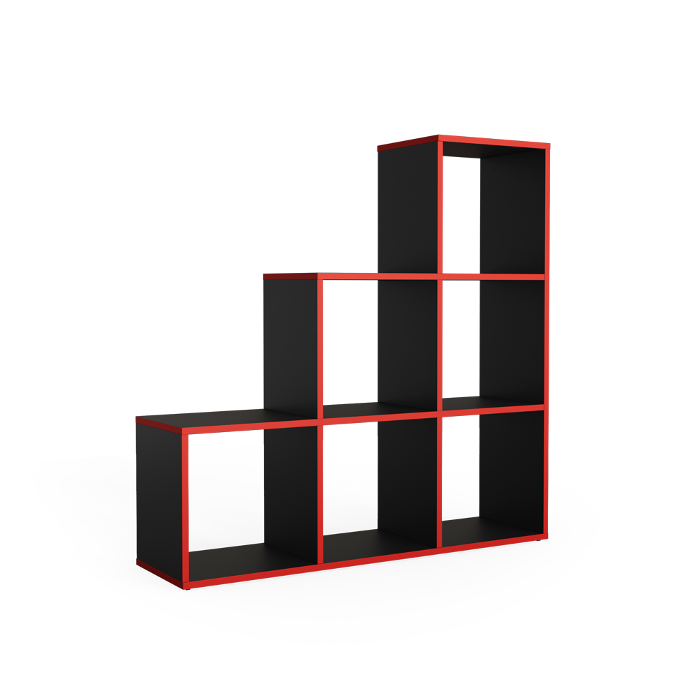 Stopniščna polica , Črna/rdeča, 105 x 107.5 cm, Vicco