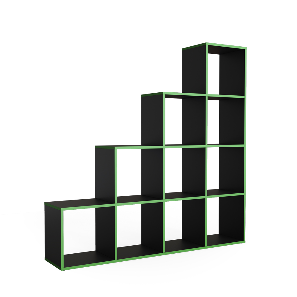 Stopniščna polica , Črna/zelena, 138 x 143 cm, Vicco