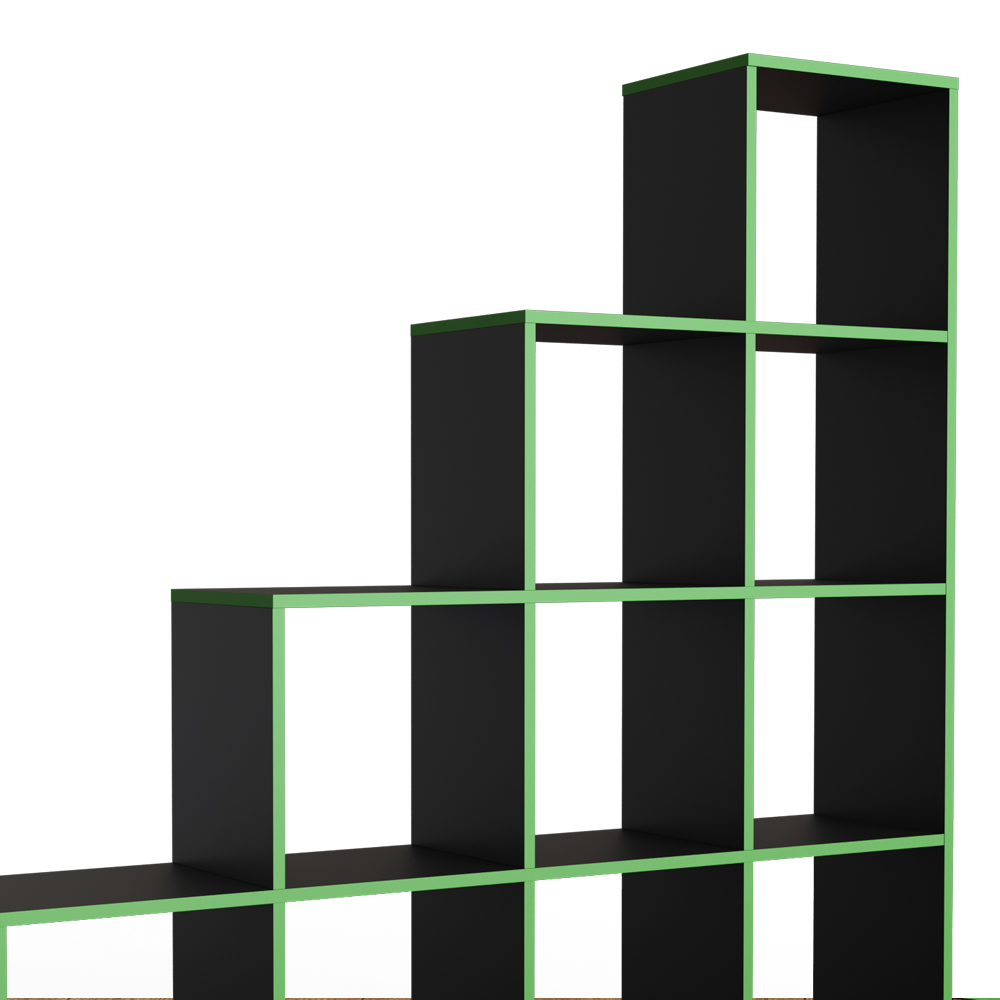 Stopniščna polica , Črna/zelena, 138 x 143 cm, Vicco