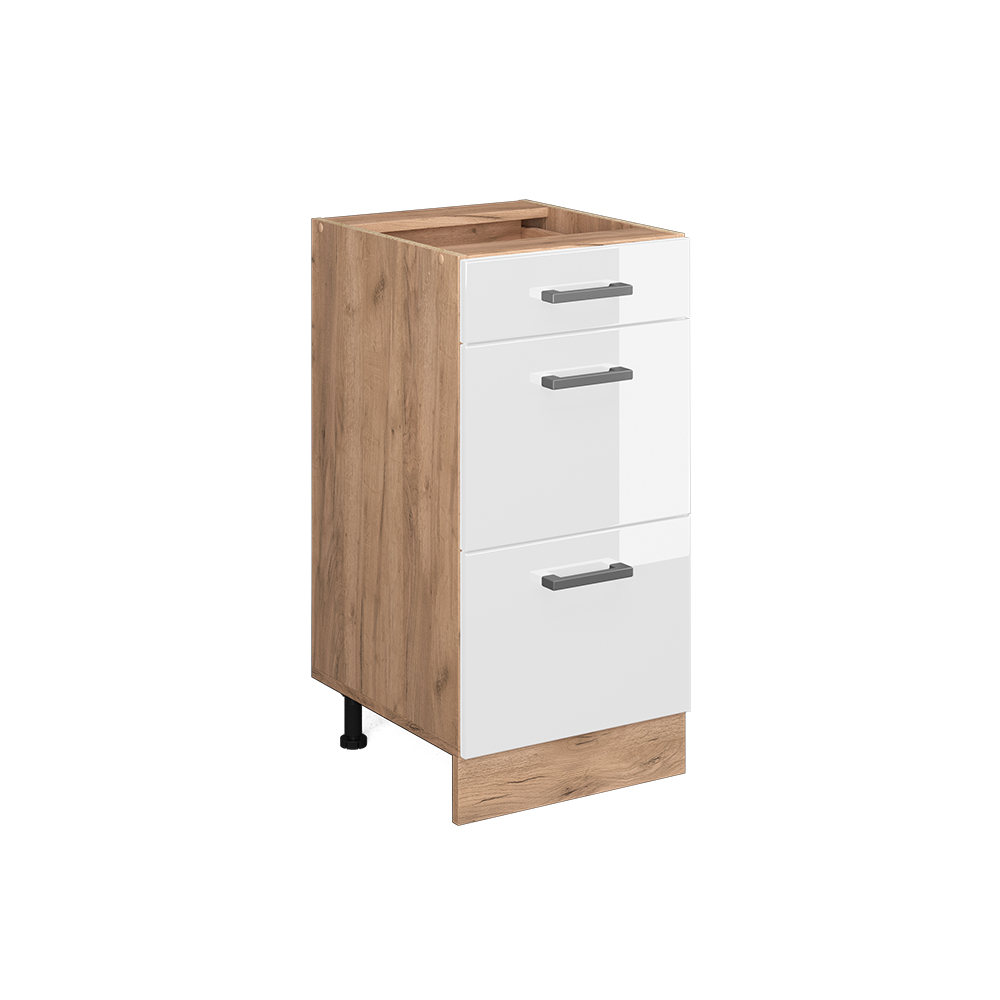 Vicco Cuisine R-Line, blanc brillant/blanc, 140cm , PT Anthracite | Leroy Merlin