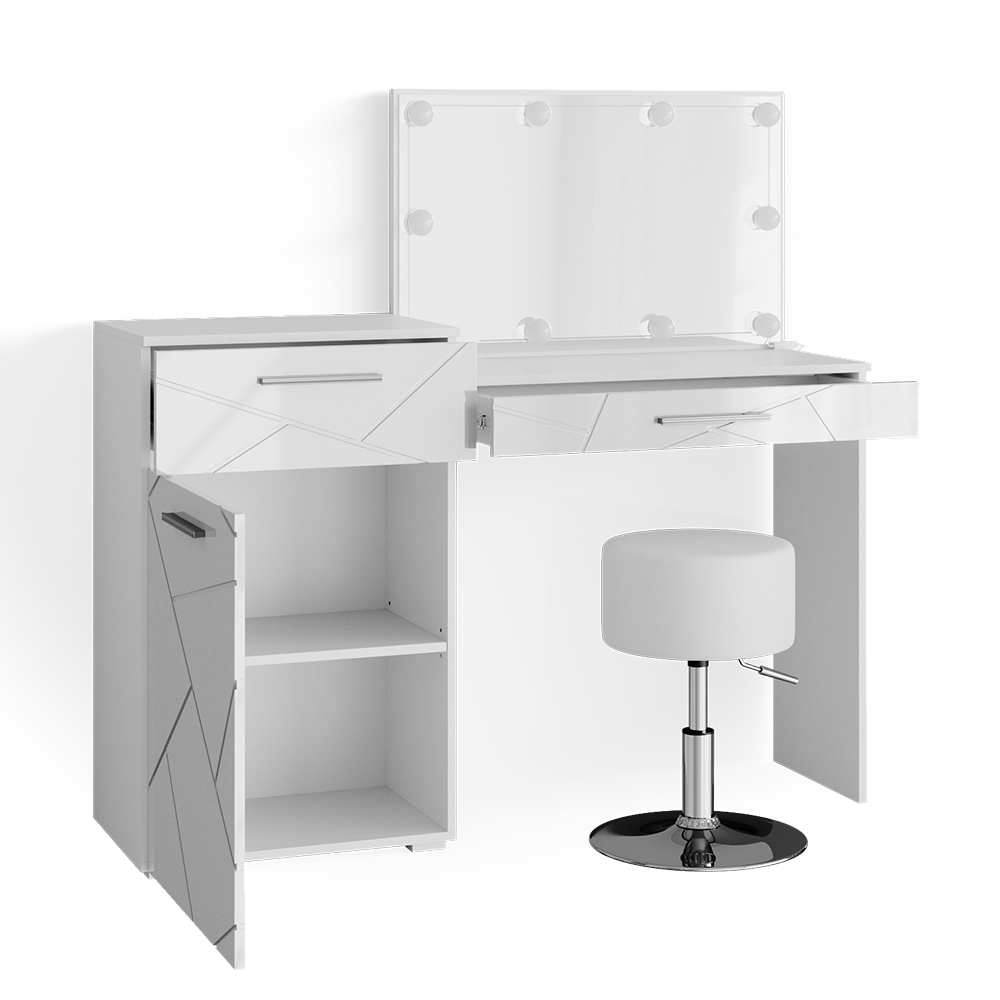 Coiffeuse Avec Miroir Led Et Tabouret Vicco Coiffeuse "Taylor