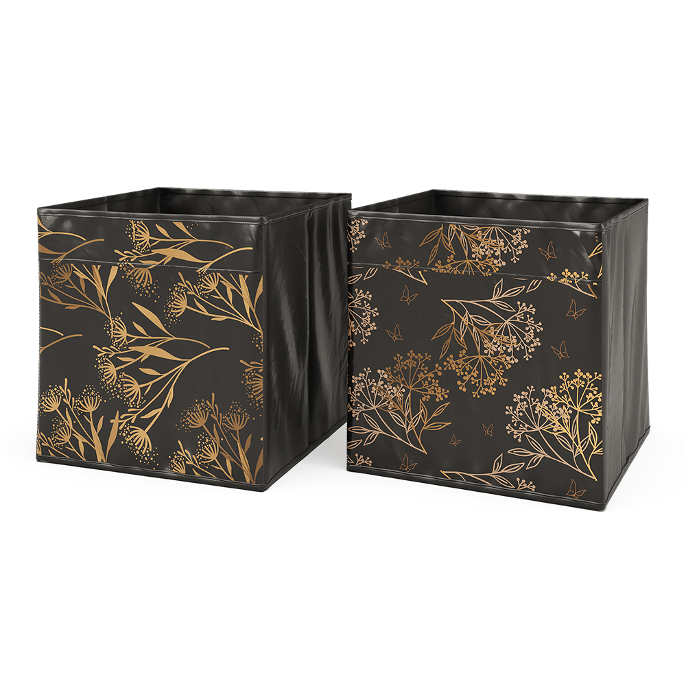 Vicco Faltboxen Floral 30x30cm in Schwarz/Gold kaufen