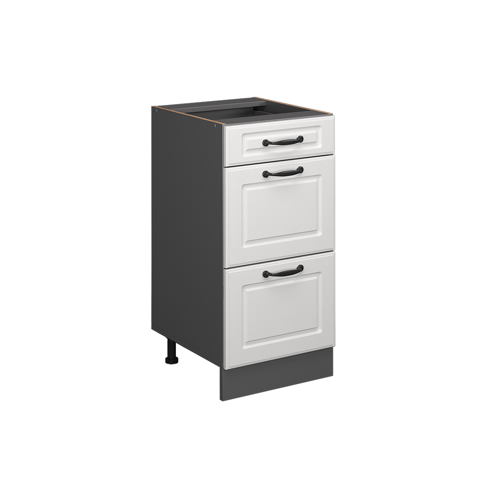 Mobiletto Base Cucina Fame-Line 50 Cm - Bianco Country - Con 3 Cassetti Soft Close - Foto 9