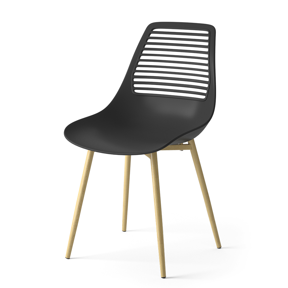 chaise de jardin "Klaas", Noir, 46.5 x 84.5 cm, OK-Living