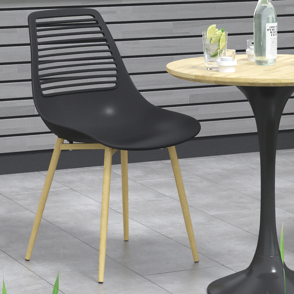 Vrtni stol "Klaas", Črna, 46.5 x 84.5 cm, OK-Living