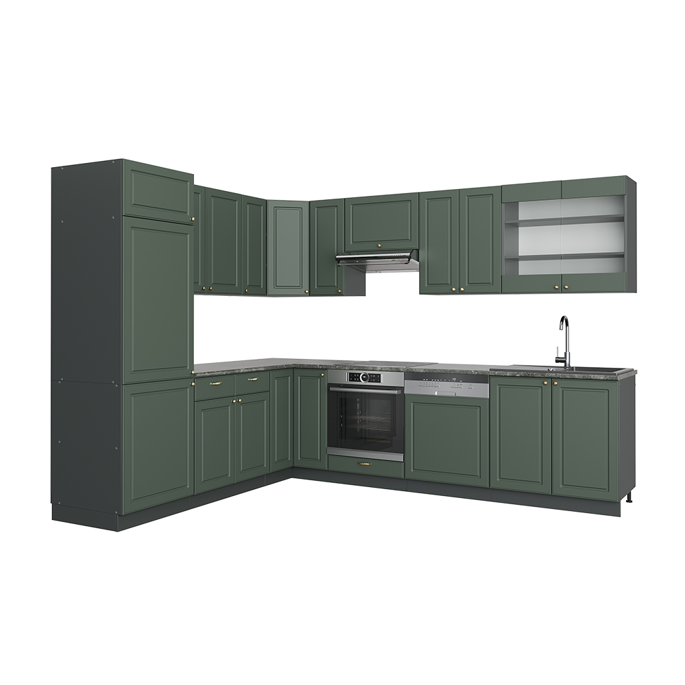 Vicco Cuisine Fame-Line, Vert et or campagne/anthracite, 280cm , PT
