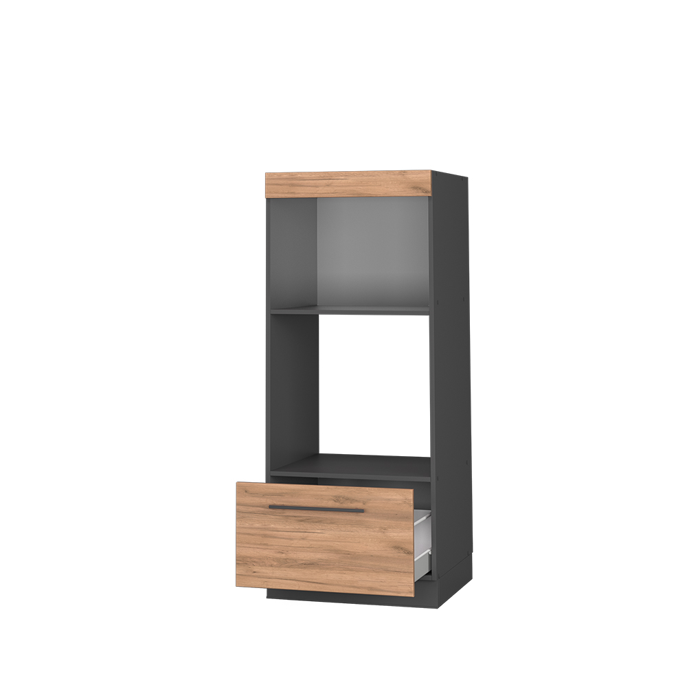 Meuble Pour Four Intégré Fame-Line 60 Cm - Chêne De Force Doré/Anthracite - À Monter Soi-même - 5