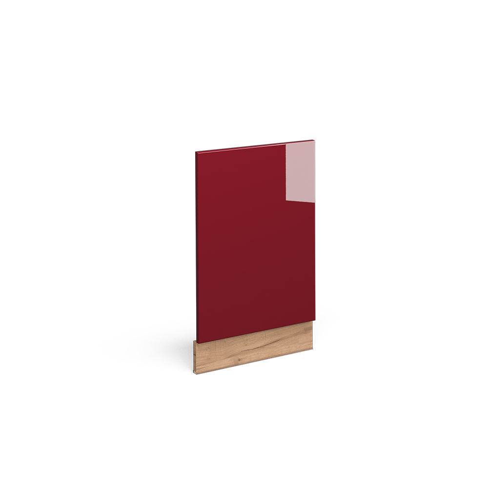 façade "Fame-Line", Rouge bordeaux Haute brillance/Chêne de force doré, 45 cm sans plan de travail, Vicco