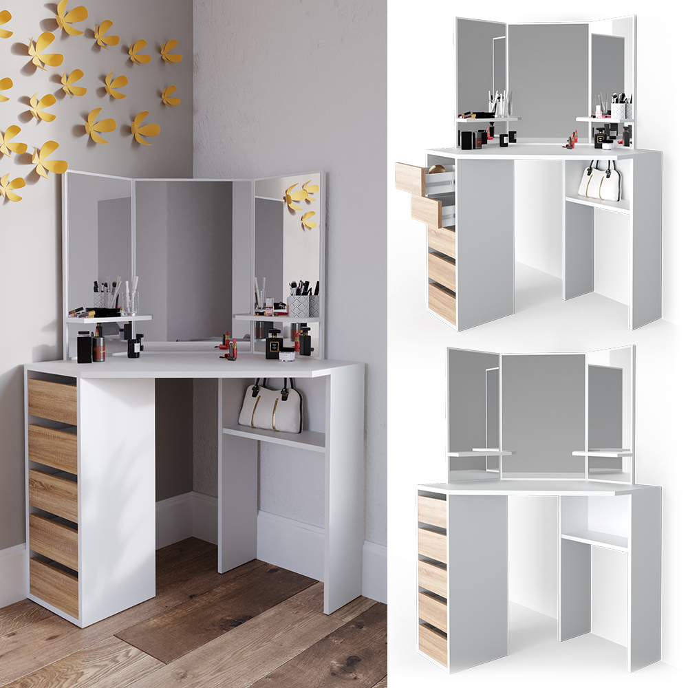 Kaptafel bankje wit 35x90x46 viola