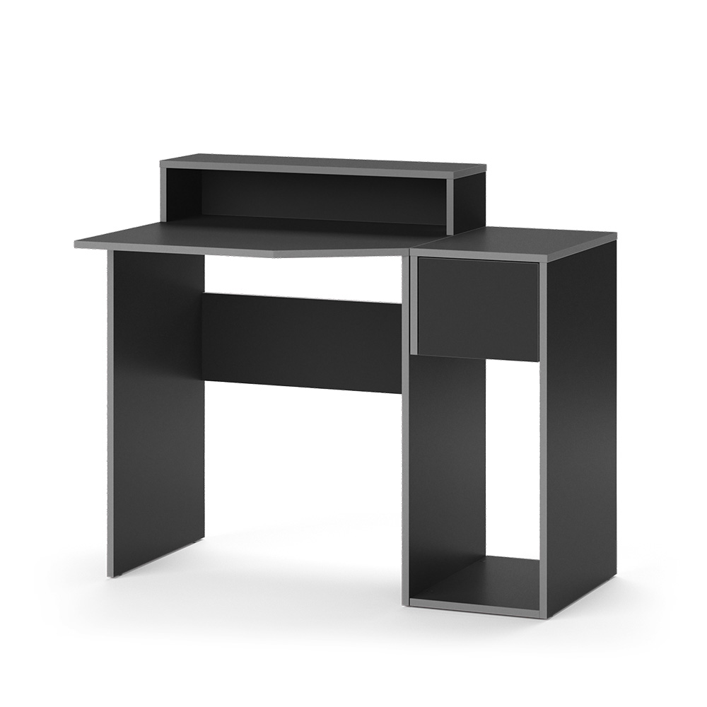 Igralna miza "Kron", Siva/Črna, 100 x 60 cm z omarico, Vicco