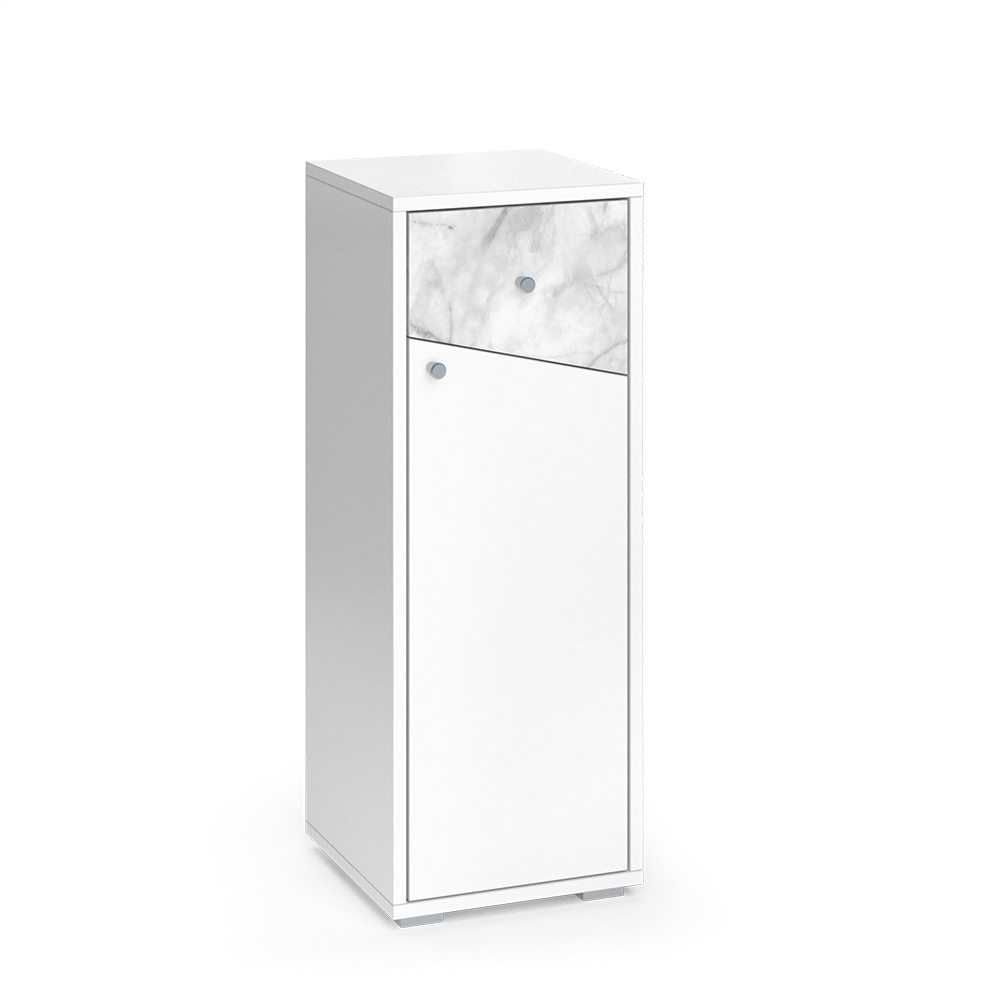 meuble de rangement de salle de bain "Irida", Blanc/Marbre, 30 x 81 cm, Vicco
