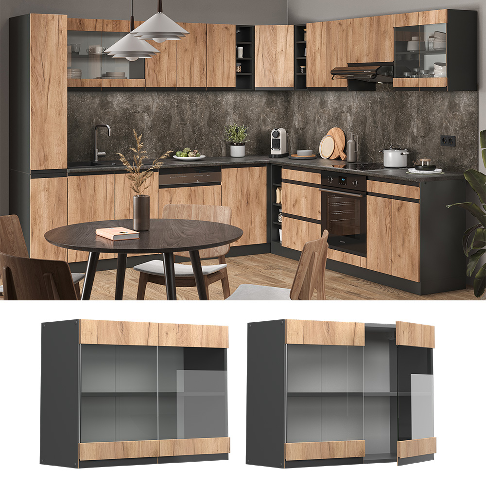 Vicco Meuble de cuisine Fame-Line, Panneau en chêne, 30cm , PT Anthracite | Leroy Merlin Vicco Meuble de cuisine Fame-Line, Panneau en chêne, 30cm , PT Anthracite | Leroy Merlin