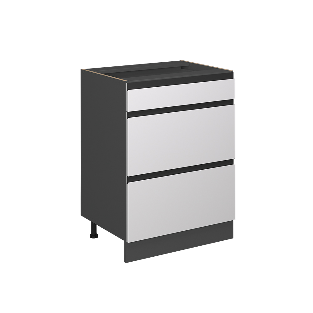 Vicco Meuble bas sous-évier Fame-Line, Rouge bordeaux Haute brillance, 80cm , PT Anthracite | Leroy Merlin