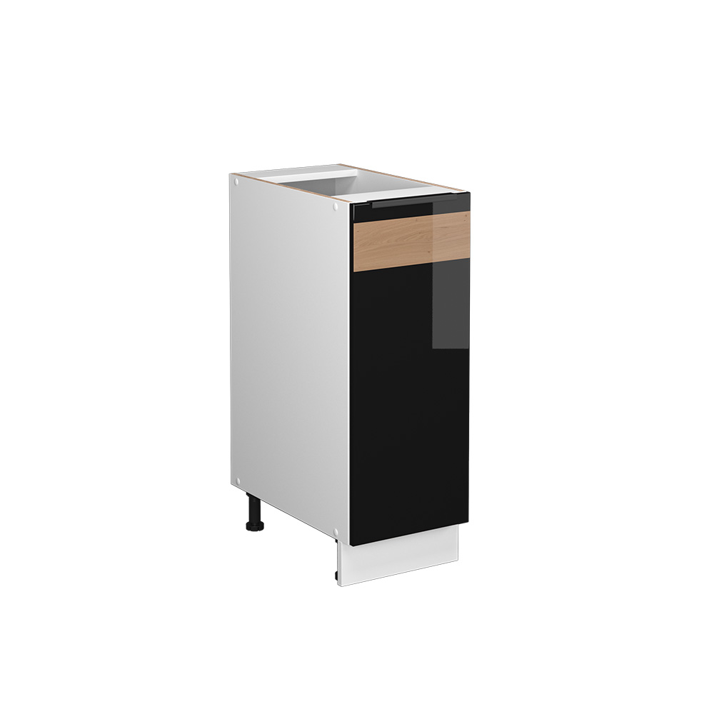 Meuble Cuisine Suspendu SIMMOB Chêne 40x72x35cm - 2 Tablettes Réglables, Rideau Coulissant - Fabriqué En France