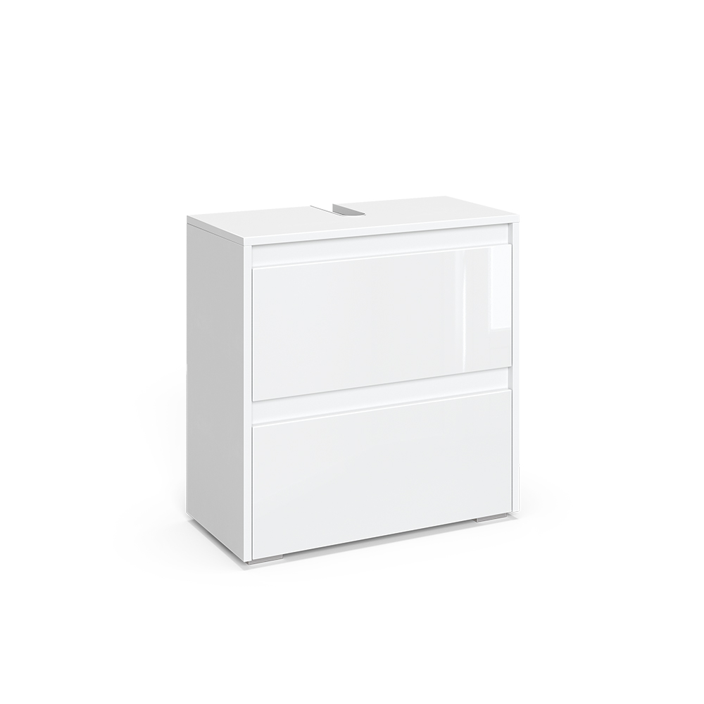 Waschbeckenunterschrank "Majest" Weiß/Weiß Hochglanz 60.2 x 62.1 cm Vicco