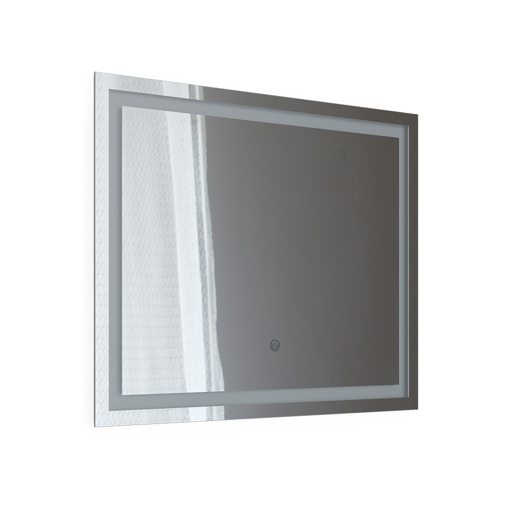 Badezimmerspiegel "Viola" Weiß 80 x 65 cm mit LED Beleuchtung Vicco