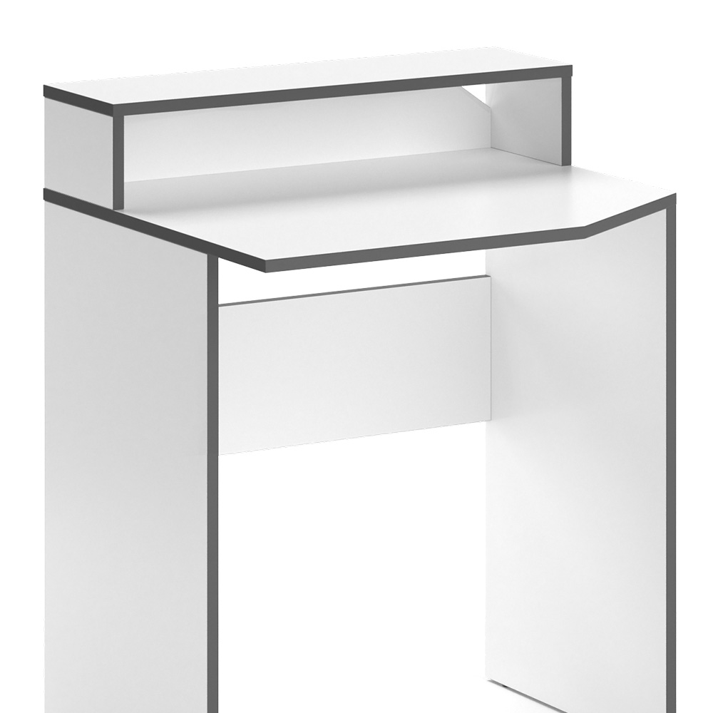 Gaming Tisch "Kron" Weiß/Grau 70 x 60 cm Vicco