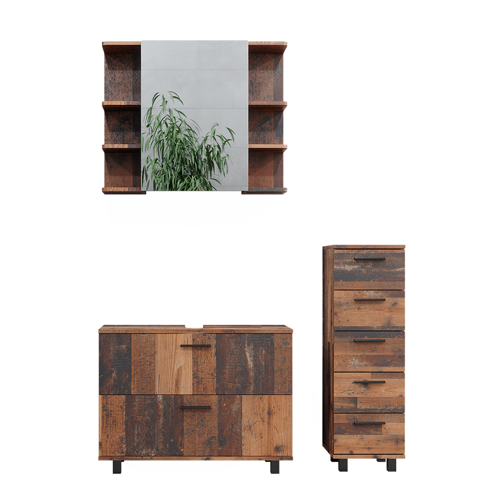 Vicco Ensemble De Meubles De Salle De Bain Beatrice, Anthracite, 3 Pièces | Leroy Merlin