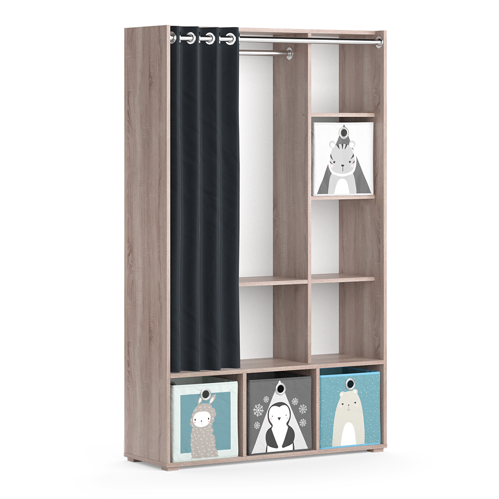 Vicco armoire Luigi, Sonoma, 105.8 x 178.1 cm avec tringle à rideaux - Maison