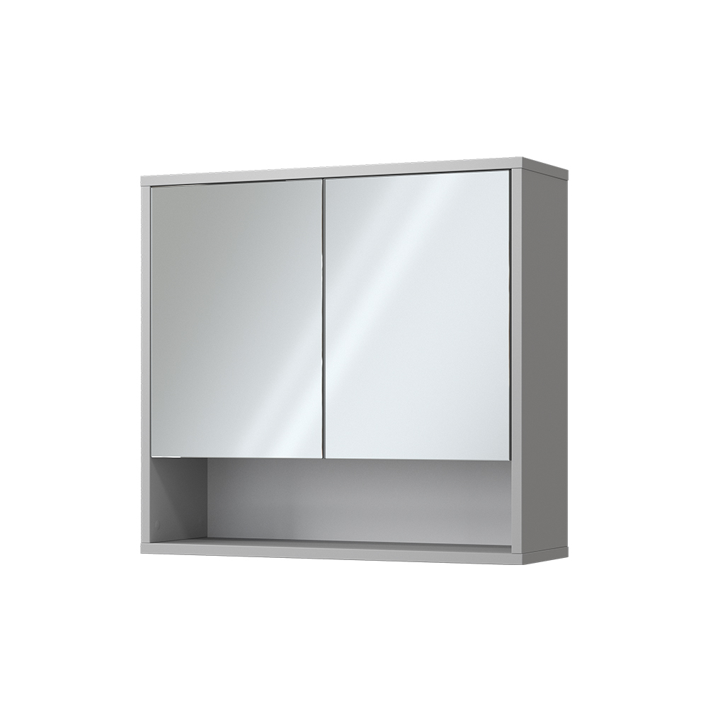 Bad Spiegelschrank "Eliza" Grau 70 x 65 cm mit 2 Türen Vicco
