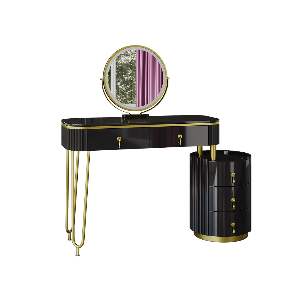 Tavolo Da Toeletta Charlotte Con Specchio - Bianco/Sonoma, 108x142x40 Cm