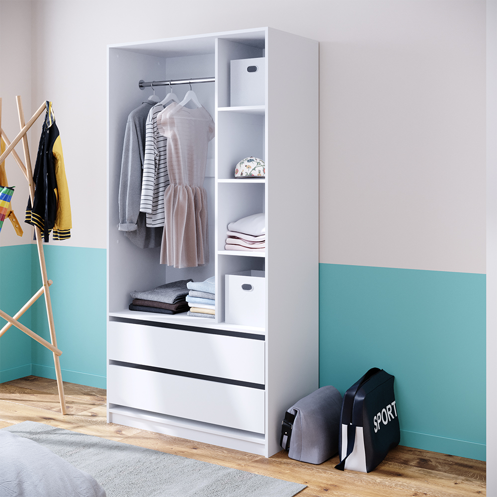 Vicco Garderobe Elmo, Wit, 80 x 200 cm Vicco Garderobe Elmo, Wit, 80 x 200 cm