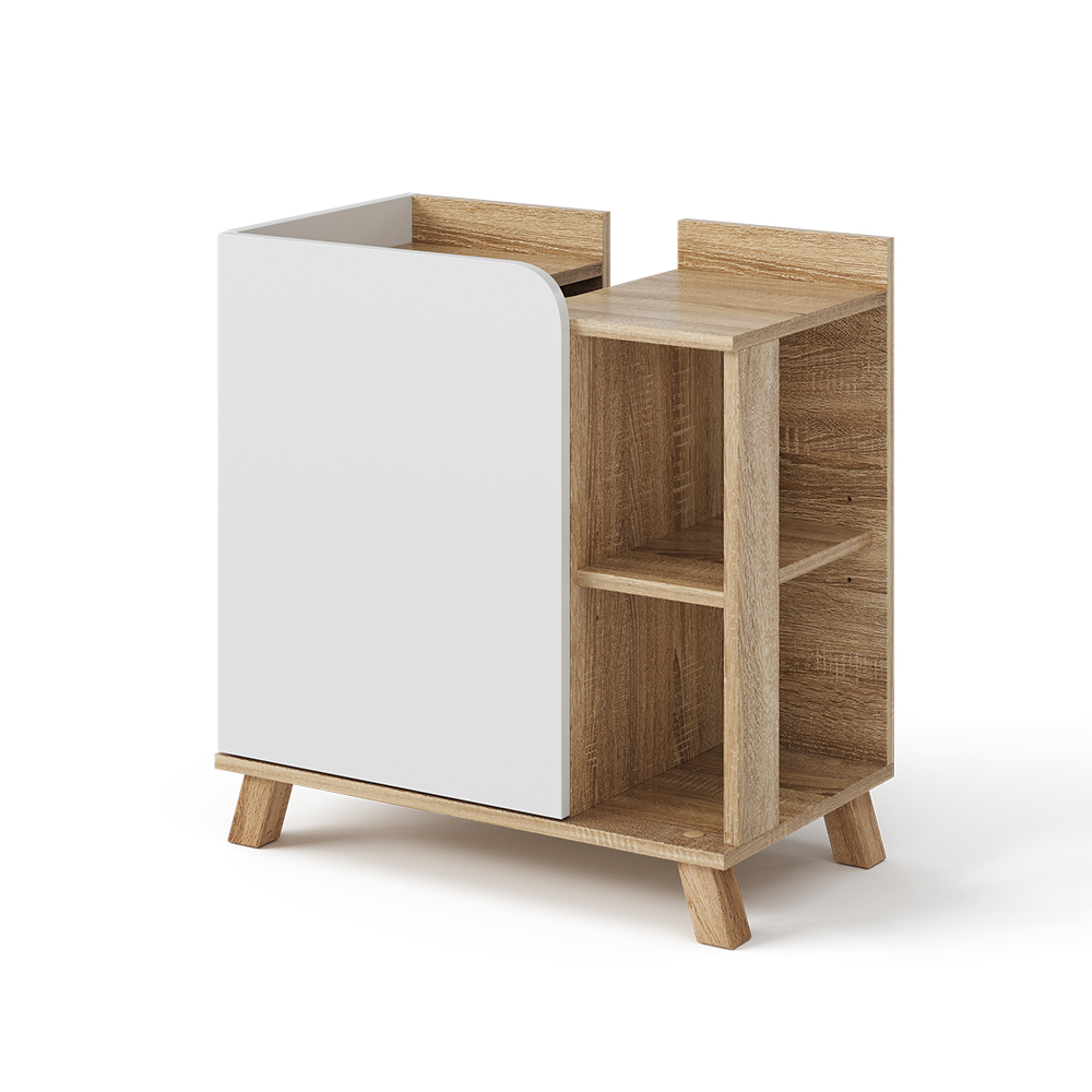 Mobile sottolavabo e lavabo Image rovere bianco L 90 x H 48 x P 48 cm
