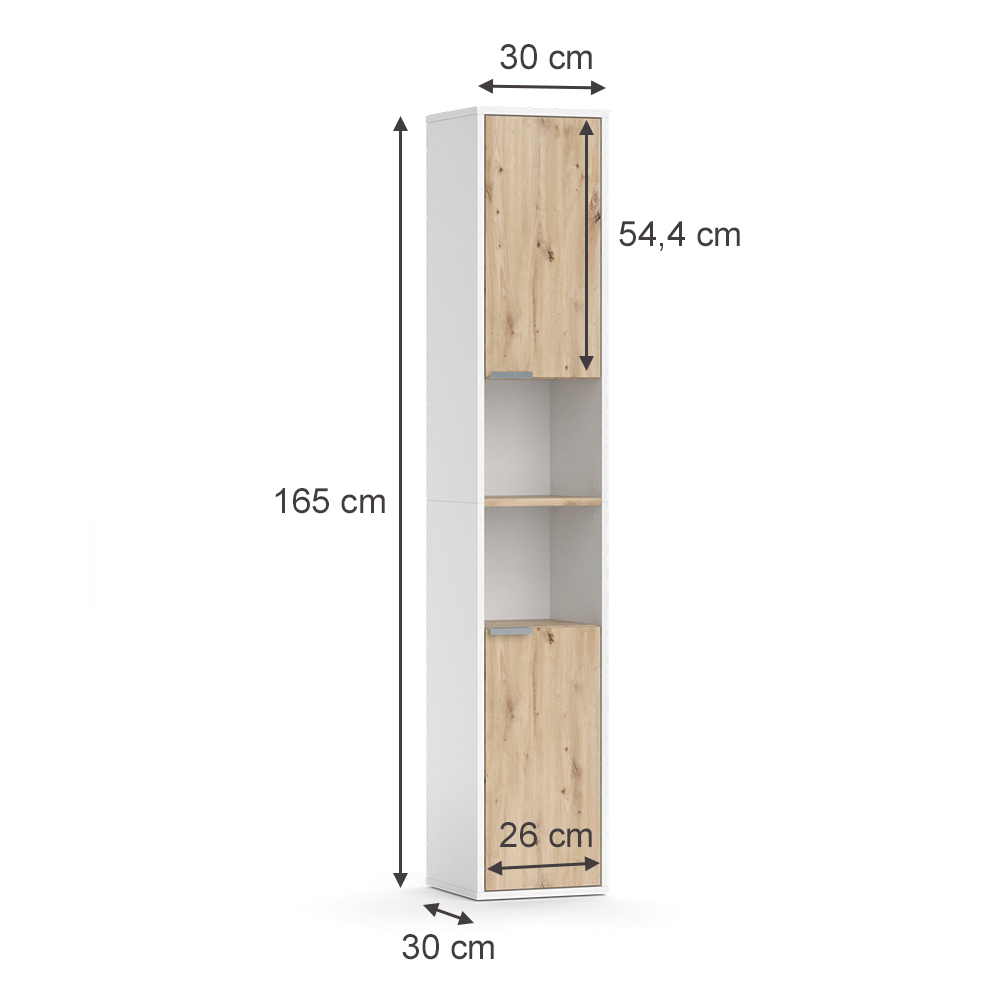 Wasmachinekast Irma Wit hoogglans/goud power eiken 64 x 190.5 cm Vicco | Wit Hoogglans/Goudkleurig Eiken | Wasmachine kast | 406673137066506