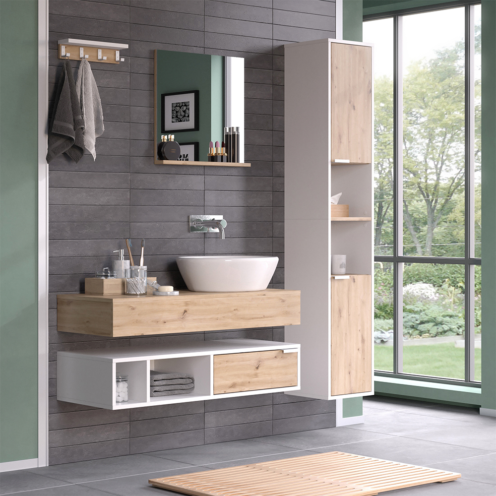 Badmöbel-Set Niko, Anthrazit/Viking Oak, Mit Spieg Produktbild-Vorschau 7