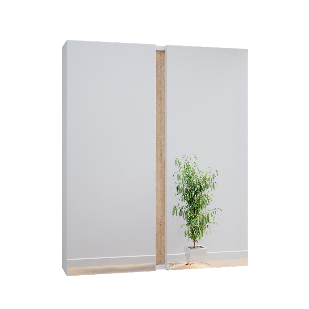 Vicco Bad Spiegelschrank "Gloria", Weiß/Sonoma, 70.4 x 84 cm mit 2 Türen