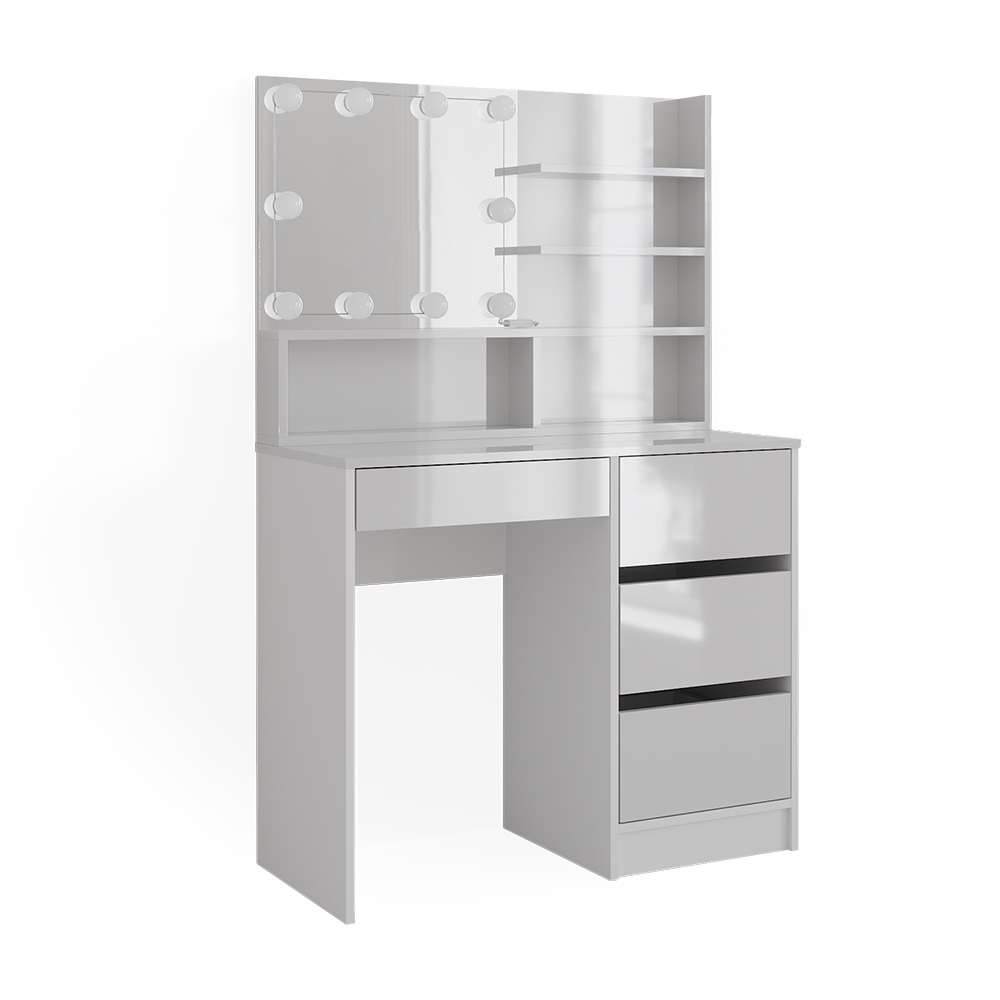 Moderne kaptafel - 80 x 40 x 138,5 cm - met ledverlichting spiegel kruk Moderne kaptafel - 80 x 40 x 138,5 cm - met ledverlichting spiegel kruk