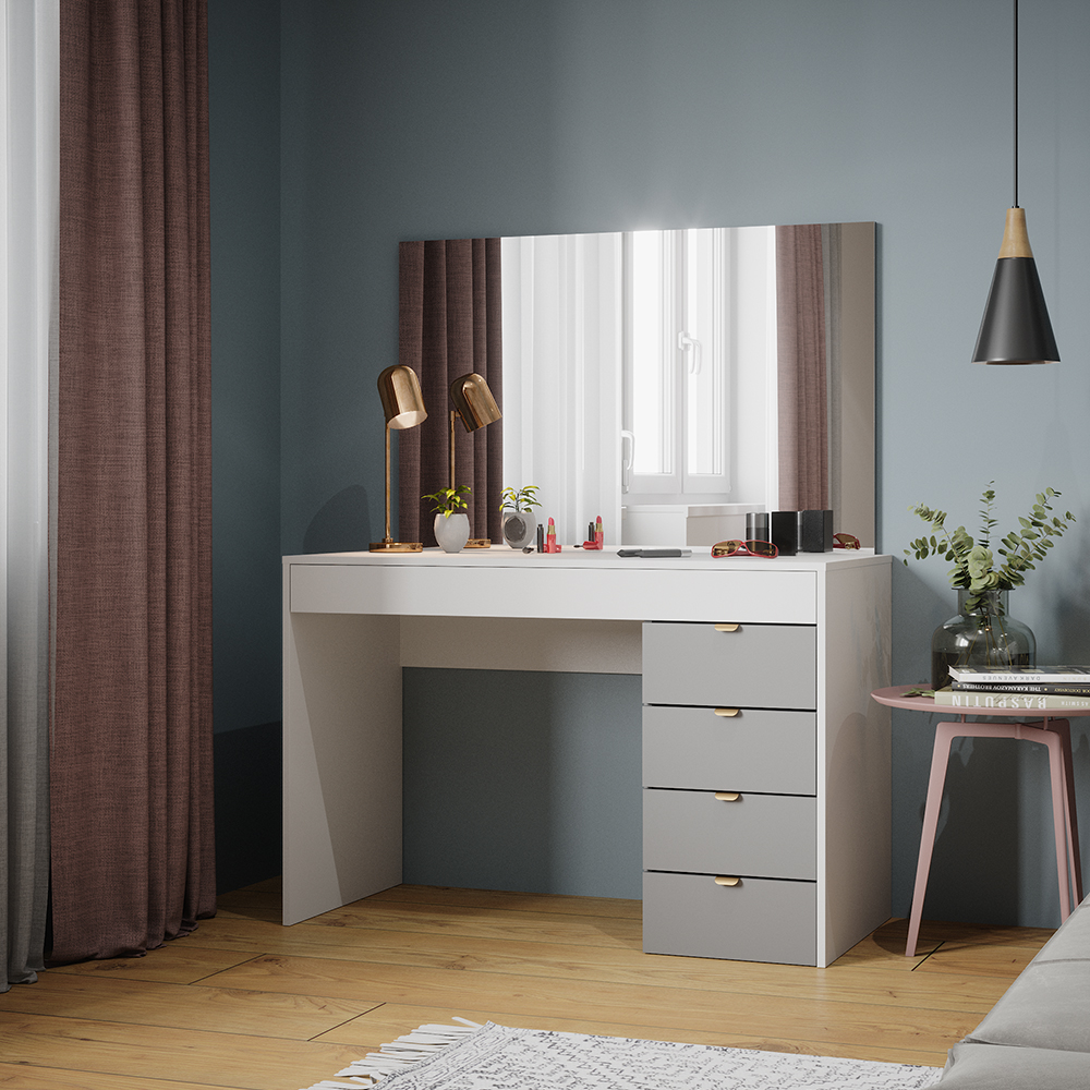 Coiffeuse Arles Gris 120cm avec banc Vicco Gris Coiffeuse + miroir + banc 406673