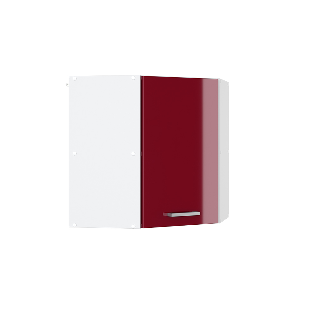 Armoire Murale Suspendue R-Line 60 Cm - Porte Relevable - Couleur Rouge Bordeaux Brillant Ou Blanc - Parfaite Pour Rangement Petit Espace