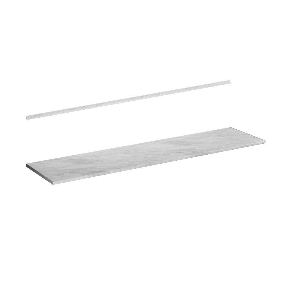 Küchenarbeitsplatte "R-Line" Marmor Weiß 240 cm Vicco