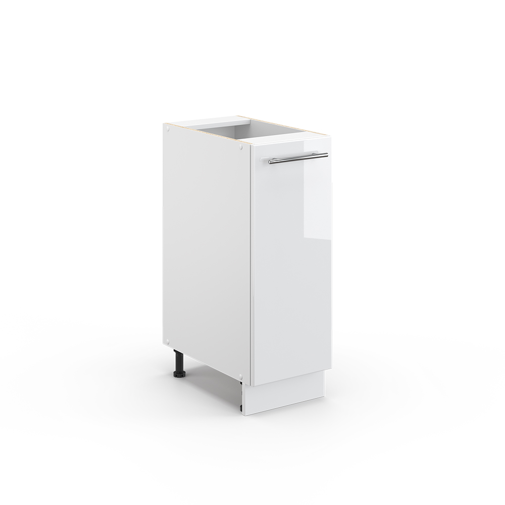 Vicco Majest Midi Bathroom Cabinet - White High Gloss, 30.2cm Wide X 96.3cm High Storage Cupboard