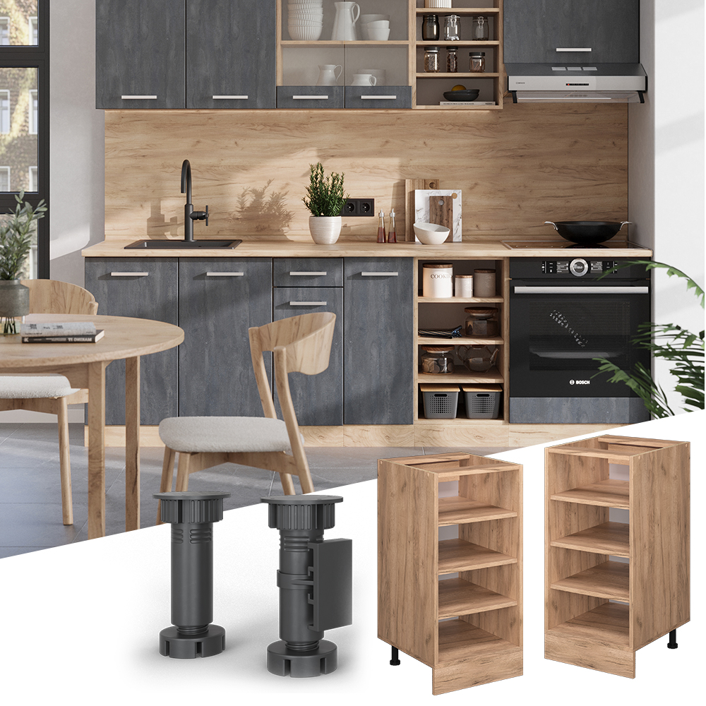 Vicco Kitchen shelf Gold power oak 40 cm , WT Oak, RLine 406673138620805