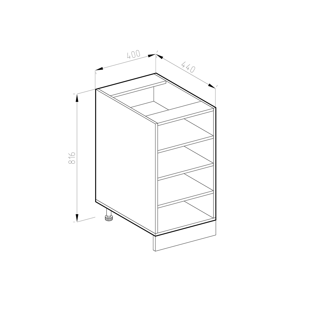 Vicco Kitchen shelf Gold power oak 40 cm , WT Oak, RLine 406673138620805