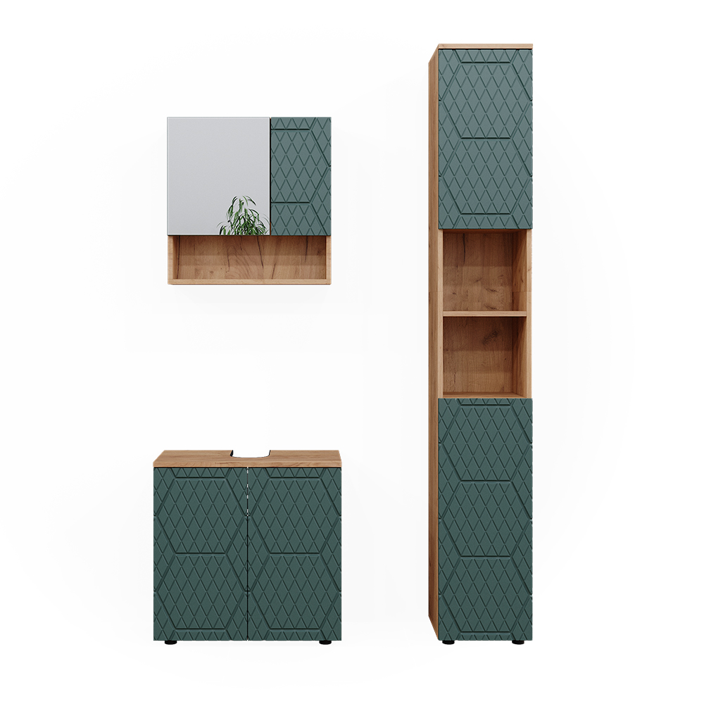 Ensemble Meuble Salle De Bain Vicco Viola Blanc - 3 Pièces Moderne