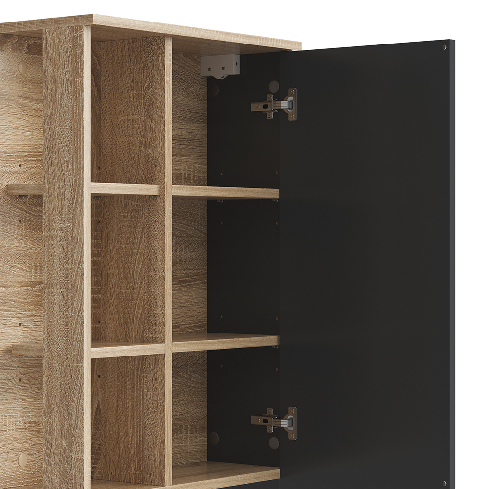 Badschrank Karen Sonoma Anthrazit 50 X 75 Cm Mit T r Und Offenen Badschrank karen sonoma anthrazit 50 x 75 cm mit t r und offenen