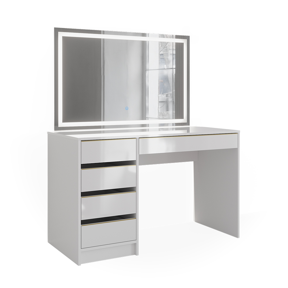 Vicco Coiffeuse Sherry, Gris, 120 Cm Avec Miroir LED