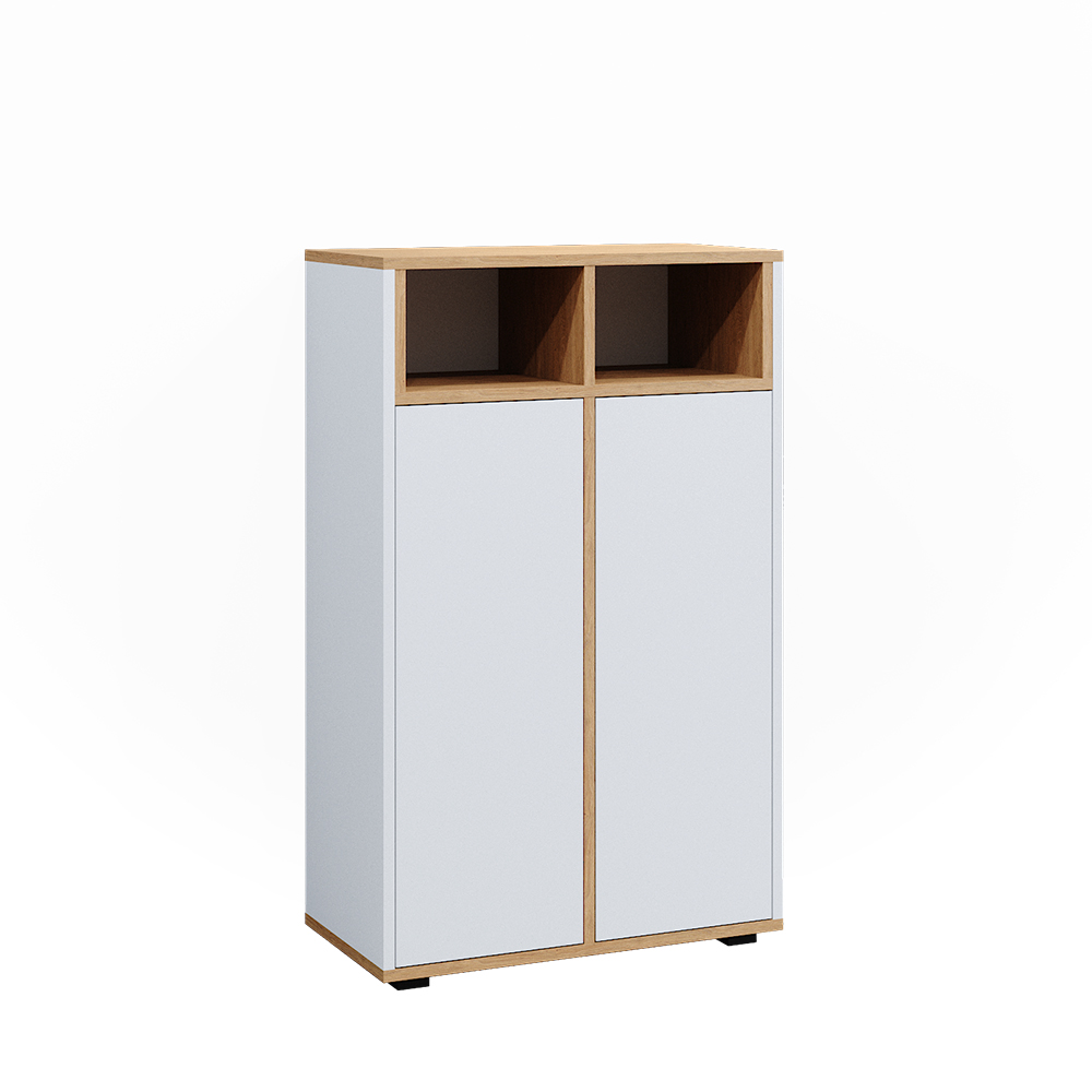 Meuble Salle De Bain VIKTOR Blanc/Artisan 40,2x88,2 Cm – Armoire De Toilette Élégante