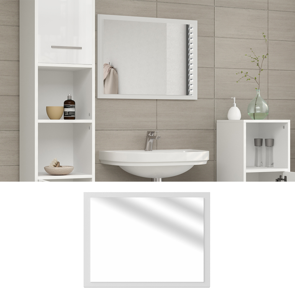 Badezimmerspiegel "Kiko" Weiß Hochglanz 45 x 60 cm Vicco