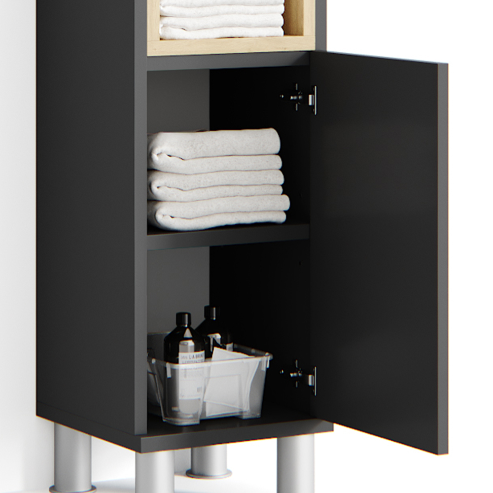 meuble de rangement de salle de bain "Aquis", Anthracite/Sonoma, 30 x 81.8 cm, Vicco