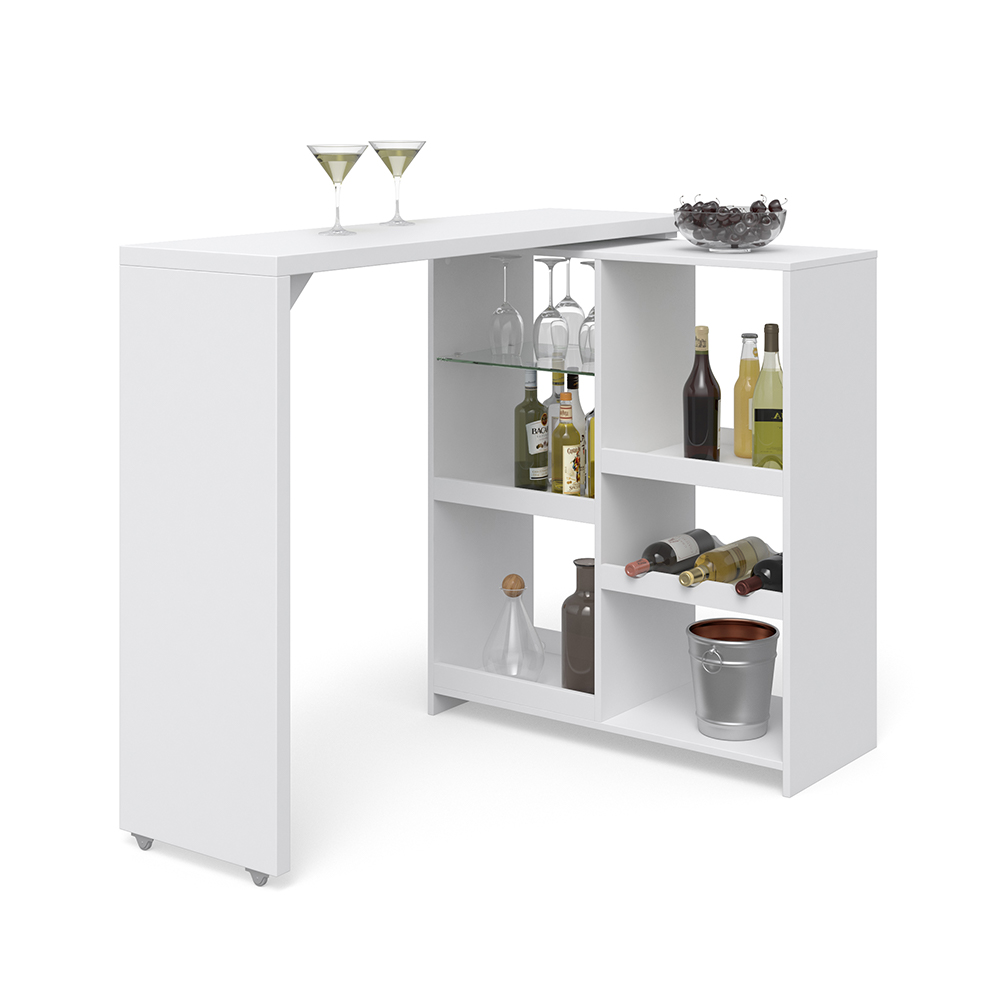 Table de bar "Vega", Blanc, 138 x 39 cm, Vicco