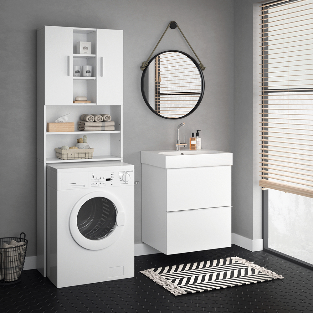 armoire machine à laver "Luis", Blanc, 190 x 64 cm, Vicco